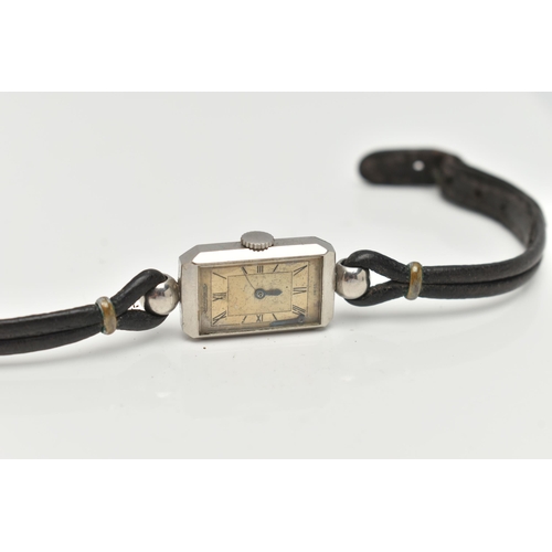 81 - A 'JAGER LE COULTRE' LADYS WRISTWATCH, hand wound movement, rectangular dial, signed 'Jager Le Coult... 