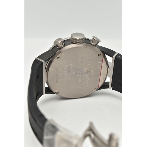 84 - A 'LOCMAN' WRISTWATCH, quartz movement, round black dial signed 'Locman' Italy Marina Militare, bato... 