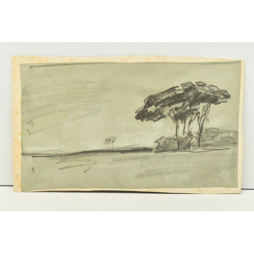 304 - HERCULES BRABAZON BRABAZON (1821-1906) LANDSCAPE STUDY WITH TREES, pencil on paper , initialled bott... 