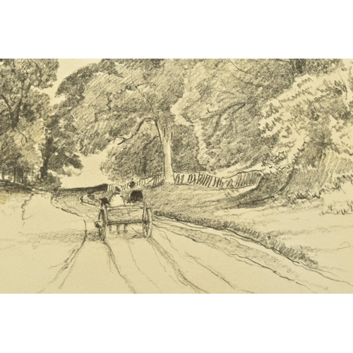 305 - CIRCLE OF EDMUND MORISON WIMPERIS (1835-1900) LANDSCAPE WITH CART, unsigned pencil on paper, approxi... 