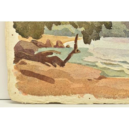 308 - TWO EARLY 20TH CENTURY WATERCOLOUR LANDSCAPES, the first depict a field with trees, signed W. Trewby... 