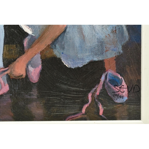 316 - SHERREE VALENTINE DAINES (BRITISH 1959) 'THE PINK SLIPPER', a signed limited edition print on board ... 