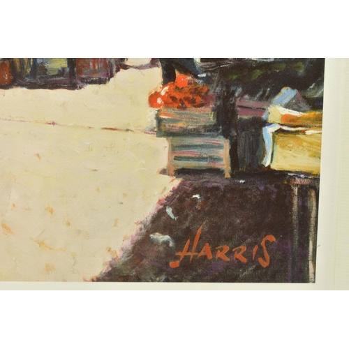 325 - ROLF HARRIS (AUSTRALIAN 1930) 'PALERMO MARKET' a limited edition print of an Italian market 34/195, ... 