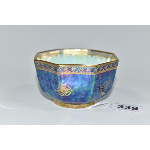 339 - A WEDGWOOD DRAGON LUSTRE WARE BOWL, an octagonal bowl in pattern no Z4831, designed by Daisy Makeig-... 