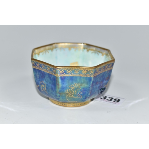 339 - A WEDGWOOD DRAGON LUSTRE WARE BOWL, an octagonal bowl in pattern no Z4831, designed by Daisy Makeig-... 