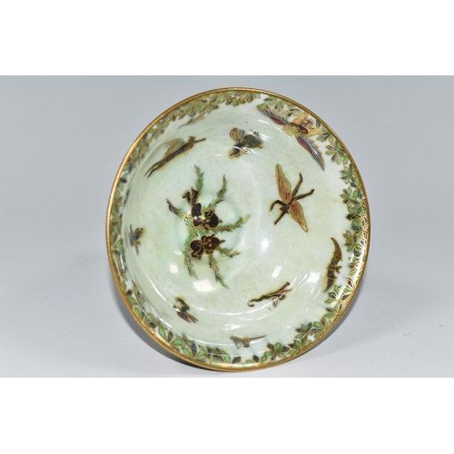 340 - A WEDGWOOD FAIRYLAND LUSTRE PEDESTAL BOWL, designed by Daisy Makeig-Jones, pattern no Z4968, the ext... 