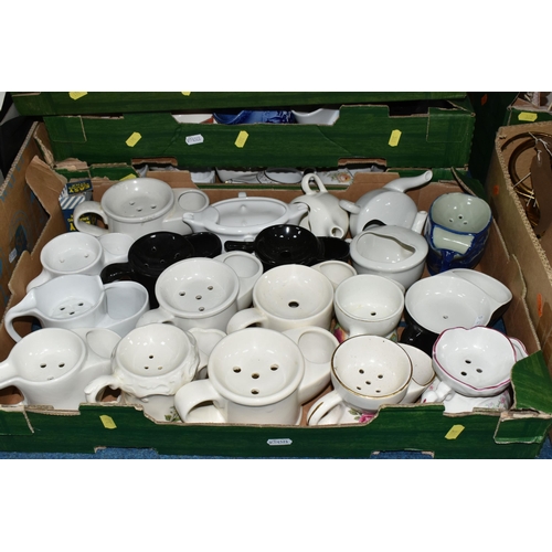 361 - FIVE BOXES OF VINTAGE SHAVING MUGS AND NURSING CUPS, a collection of approximately one hundred assor... 