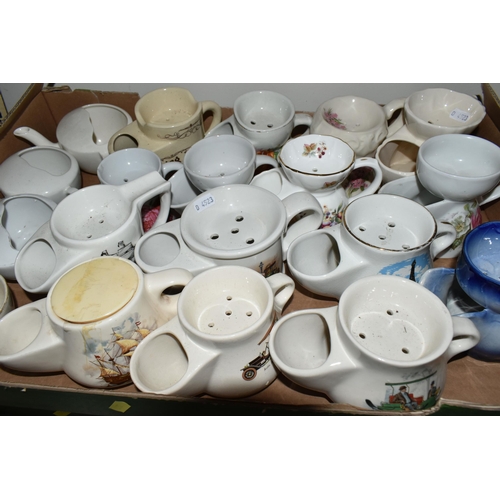 361 - FIVE BOXES OF VINTAGE SHAVING MUGS AND NURSING CUPS, a collection of approximately one hundred assor... 