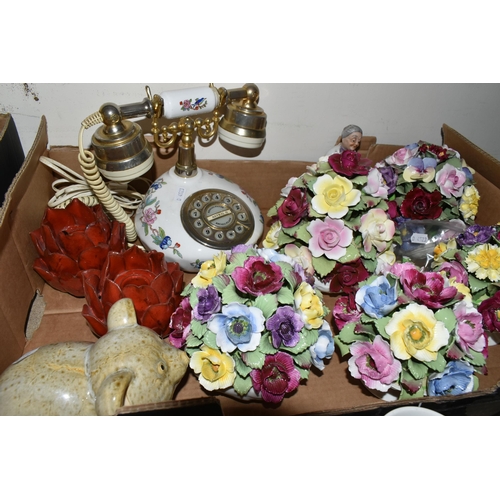 369 - THREE BOXES OF CERAMICS AND COLLECTOR'S PLATES, to include Wood & Sons 'Napoli' pattern tea ware, an... 