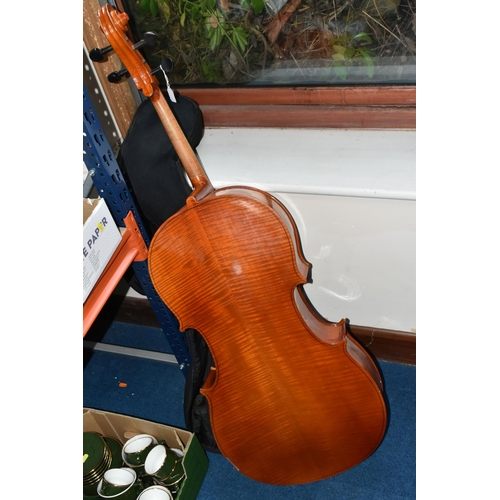 373 - A MUSIMA STUDENT CELLO, with paper label inside, body length 77cm, length from top of scroll 122cm, ... 