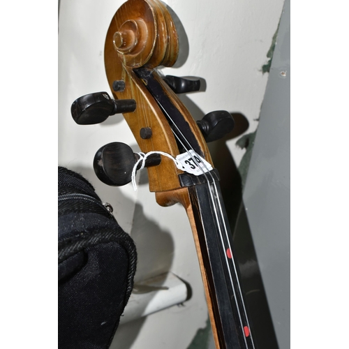 374 - A HALF SIZED STENTOR STUDENT II CELLO, with soft case, length of body 66cm, from top of scroll 104cm... 