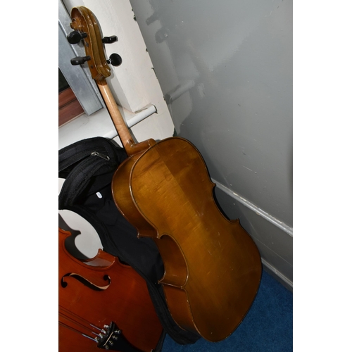 374 - A HALF SIZED STENTOR STUDENT II CELLO, with soft case, length of body 66cm, from top of scroll 104cm... 