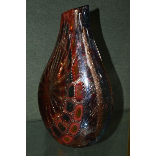 376 - AMEDEO ROSSETTO (b.1951) A SIGNED MURANO VASE FOR EUGENIO FERRO & CO, of flattened bulbous form with... 