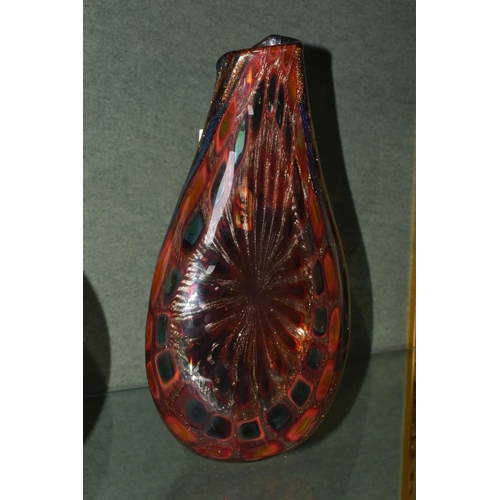 376 - AMEDEO ROSSETTO (b.1951) A SIGNED MURANO VASE FOR EUGENIO FERRO & CO, of flattened bulbous form with... 