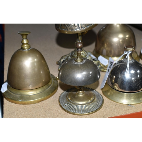 426 - SEVEN BRASS BELLS, mainly desk bells and one hand bell, assorted styles (7) (Condition Report: gener... 