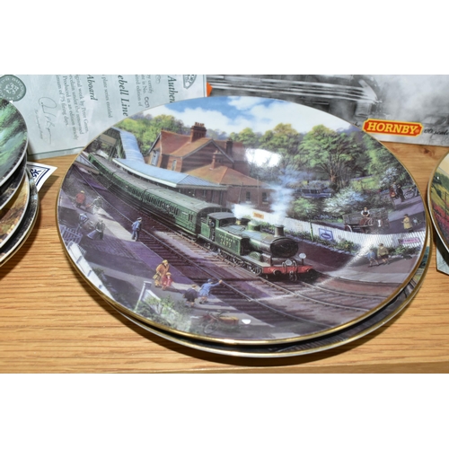 448 - TWO BOXED COUNTRY ARTIST/HORNBY 'STEAM MEMORIES' SCULPTURES AND NINE BOXED COLLECTORS PLATES, compri... 