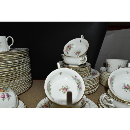 453 - A LARGE QUANTITY OF MINTON 'MARLOW' PATTERN DINNERWARE, comprising sixteen twin handled soup dishes,... 