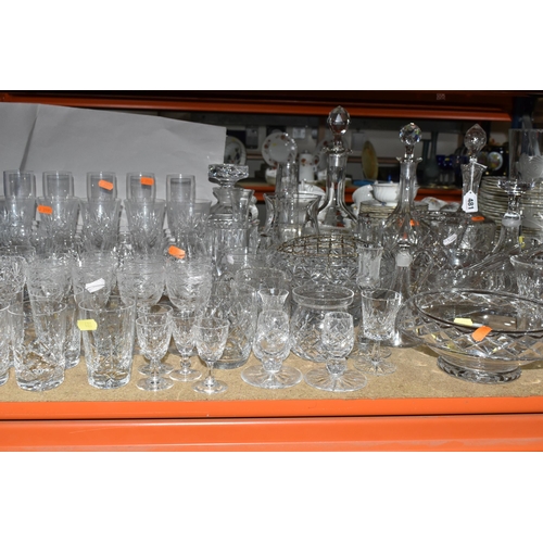 481 - A LARGE QUANTITY OF CUT CRYSTAL AND ETCHED GLASSWARE, comprising a set of six RCR wine glasses, six ... 