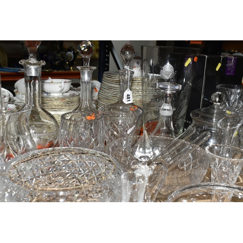 481 - A LARGE QUANTITY OF CUT CRYSTAL AND ETCHED GLASSWARE, comprising a set of six RCR wine glasses, six ... 