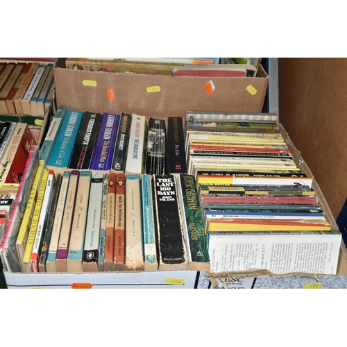 484 - SIX BOXES OF BOOKS containing over 270 miscellaneous titles in hardback and paperback formats, mostl... 