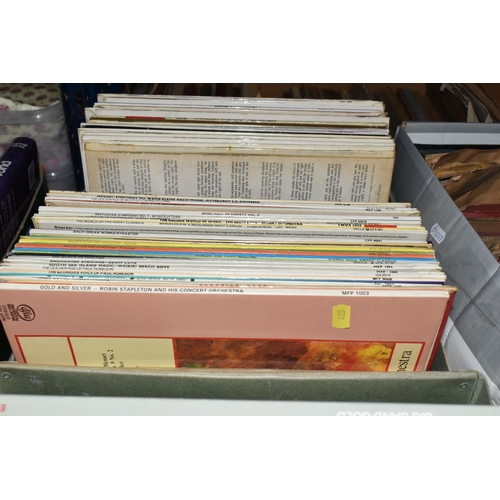 485 - FOUR BOXES OF LP AND 78RPM GRAMOPHONE RECORDS, to include over eighty LP records, artists include To... 