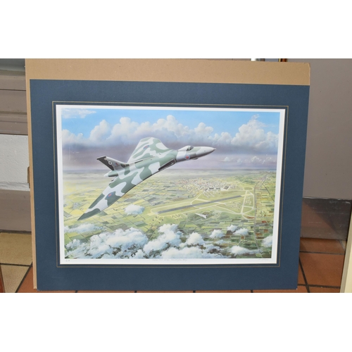 489 - FIVE RAF AVIATION THEMED PRINTS, comprising Bill Perring 'Counting them in' signed by the artist and... 