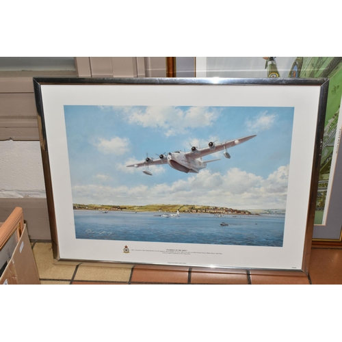 489 - FIVE RAF AVIATION THEMED PRINTS, comprising Bill Perring 'Counting them in' signed by the artist and... 