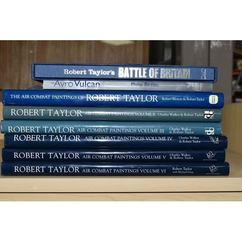 498 - EIGHT AVIATION BOOKS comprising TAYLOR; Robert, Air Combat Paintings Vols. 1 - VI, Battle of Britain... 