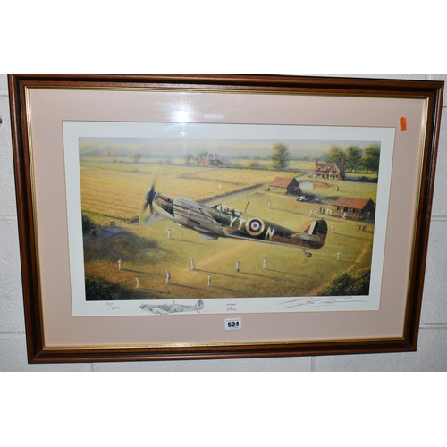 524 - BILL PERRING (BRITISH 1951) 'SPITFIRE !', A REMARQUE EDITION PRINT, depicting a spitfire flying over... 