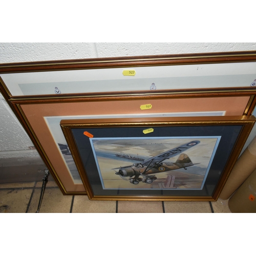 527 - ELEVEN RAF AVIATION THEMED PRINTS, comprising five framed prints Keith Woodcock 'Halifaxes' and 'Lan... 