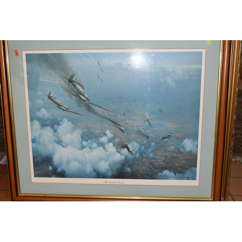 539 - FIVE RAF AVIATION THEMED PRINTS, comprising Bill Perring 'MOSQUITO', depicting a pair of Mosquitos f... 