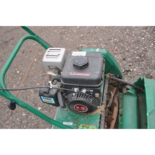 1034 - A QUALCAST CLASSIC PETROL 35s cylinder mower with grass box and a Kawasaki FJ100D engine. (Engine pu... 