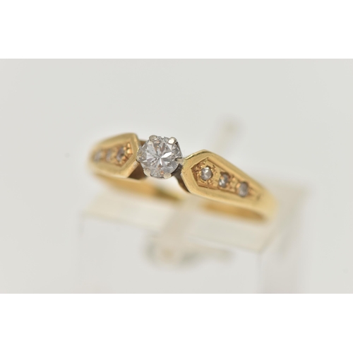 48 - AN 18CT GOLD SINGLE STONE DIAMOND RING, a round brilliant cut diamond, approximate diamond weight 0.... 