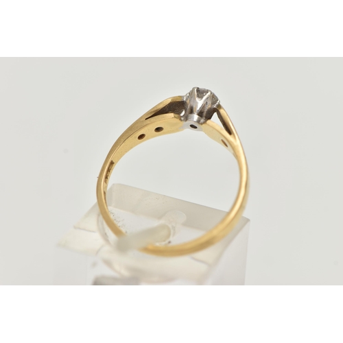 48 - AN 18CT GOLD SINGLE STONE DIAMOND RING, a round brilliant cut diamond, approximate diamond weight 0.... 