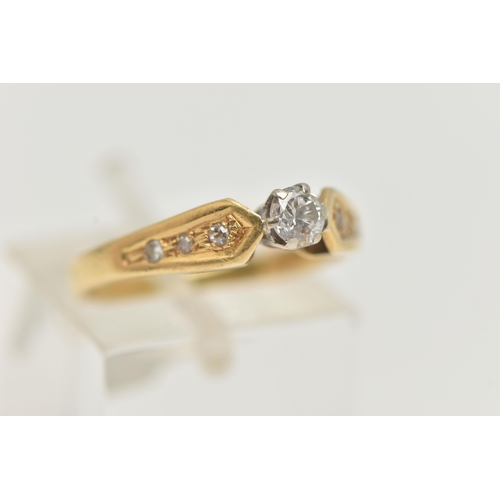 48 - AN 18CT GOLD SINGLE STONE DIAMOND RING, a round brilliant cut diamond, approximate diamond weight 0.... 