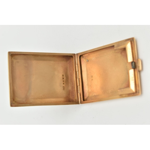 76 - AN EARLY 20TH CENTURY 18CT GOLD MATCHSTICK CASE, rectangular form, engine turned pattern, approximat... 