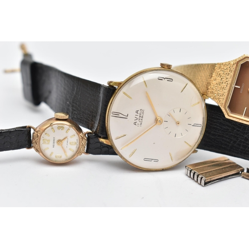 111 - TWO LADYS WRISTWATCHES AND A GENTS WRISTWATCH, to include a ladys 9ct gold 'Regency' manual wind wat... 