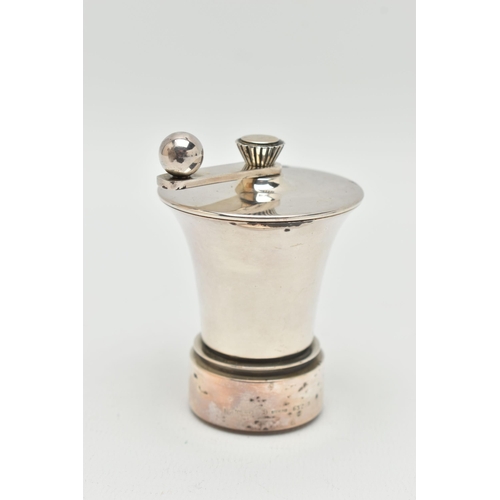 135 - HARALD NIELSEN FOR GEORG JENSEN (1866-1935) A DANISH STERLING SILVER PEPPER GRINDER, of pyramid / in... 