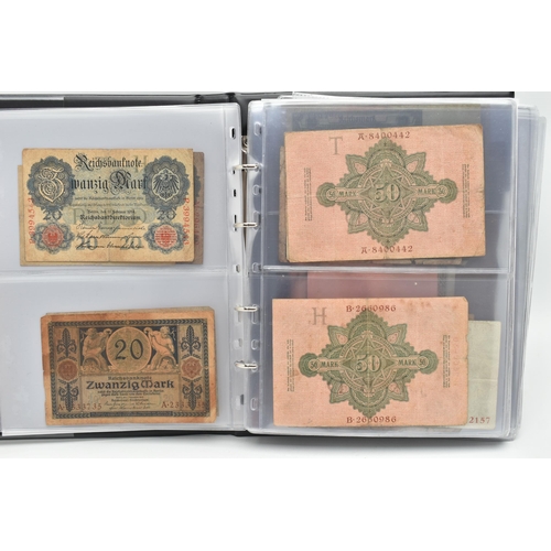 161 - TWO LARGE AND ONE SMALL BANKNOTE ALBUMS, to include World Banknotes, notes from Germany's Hyperinfla... 