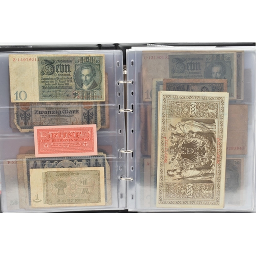 161 - TWO LARGE AND ONE SMALL BANKNOTE ALBUMS, to include World Banknotes, notes from Germany's Hyperinfla... 