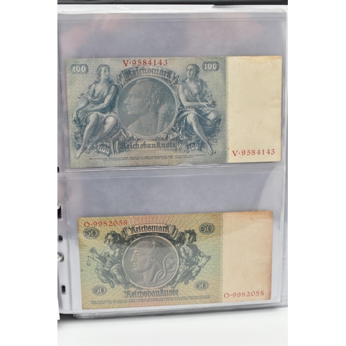 161 - TWO LARGE AND ONE SMALL BANKNOTE ALBUMS, to include World Banknotes, notes from Germany's Hyperinfla... 