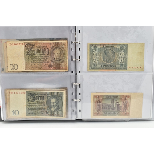 161 - TWO LARGE AND ONE SMALL BANKNOTE ALBUMS, to include World Banknotes, notes from Germany's Hyperinfla... 