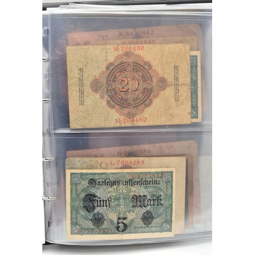 161 - TWO LARGE AND ONE SMALL BANKNOTE ALBUMS, to include World Banknotes, notes from Germany's Hyperinfla... 