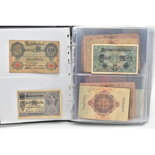 161 - TWO LARGE AND ONE SMALL BANKNOTE ALBUMS, to include World Banknotes, notes from Germany's Hyperinfla... 