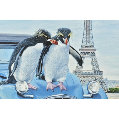 318 - STEVE TANDY (BRITISH 1973) 'LE GRAND TOUR', a signed limited edition print, depicting penguins in Pa... 