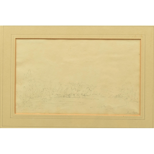 340 - TWO 19TH CENTURY LANDSCAPE STUDIES, the first titled 'River Mole' depicts a river winding its way th... 