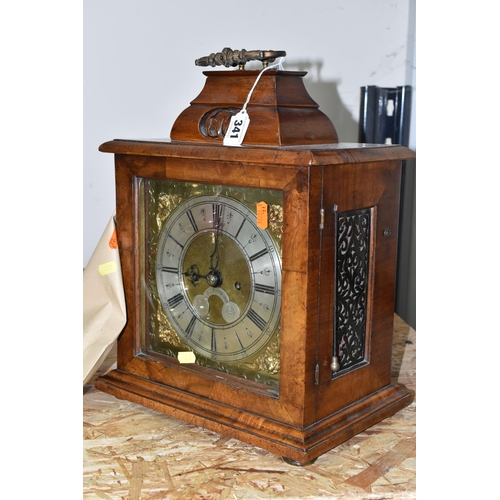 341 - ROBERT CAWLEY OF CHESTER LATE 18TH/EARLY 19TH CENTURY  BRACKET CLOCK, a brass dial and silver chapte... 