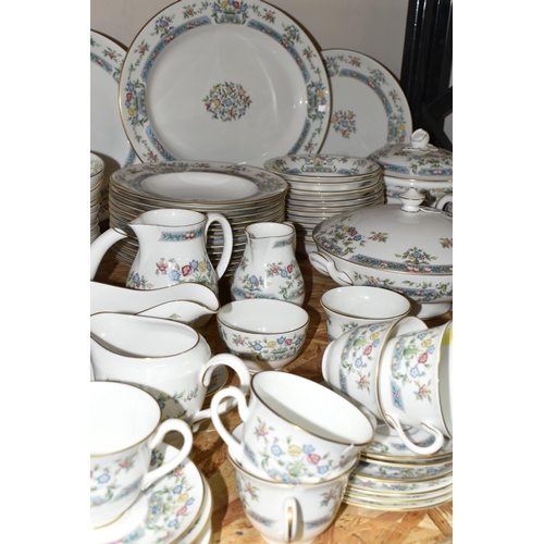 345 - A LARGE QUANTITY OF ROYAL WORCESTER 'MAYFIELD' PATTERN DINNERWARE, comprising three covered tureens,... 