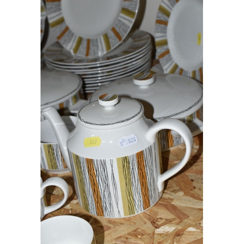 347 - A QUANTITY OF MID-CENTURY MIDWINTER 'SIENNA'  PATTERN DINNER AND TEA WARE, comprising three covered ... 