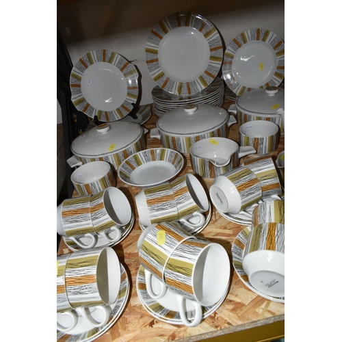 347 - A QUANTITY OF MID-CENTURY MIDWINTER 'SIENNA'  PATTERN DINNER AND TEA WARE, comprising three covered ... 